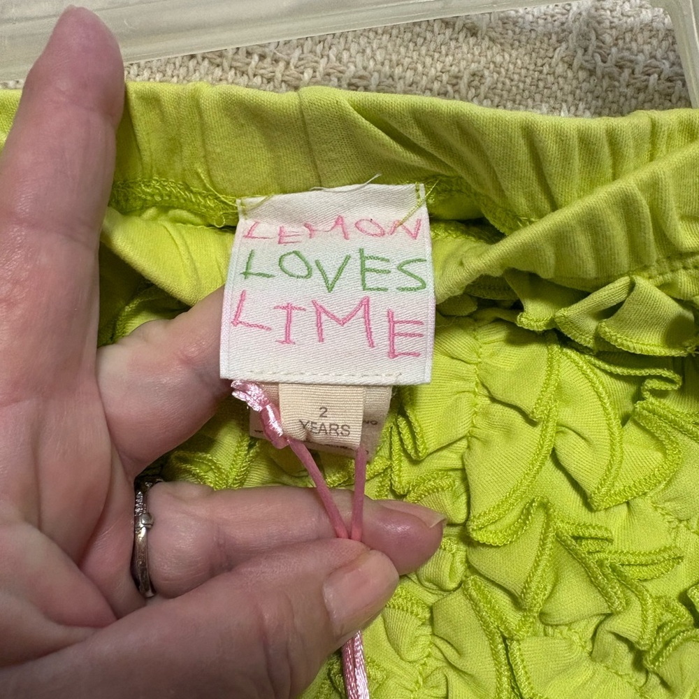 Lime Green Ruffled Sorts - Picture 4 of 4